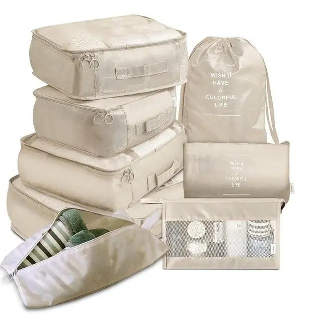 Organisateur de valise Beige Lot de 8 Ma boutique 165686382