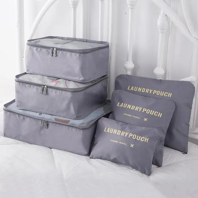 Organisateur de valise Laundry Pouch Lot 6 Gris Ma boutique 165685255
