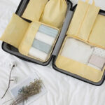 Organisateur de valise To Travel To Live Lot 7 Jaune Ma boutique 165683720