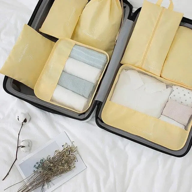 Organisateur de valise To Travel To Live Lot 7 Jaune Ma boutique 165683720
