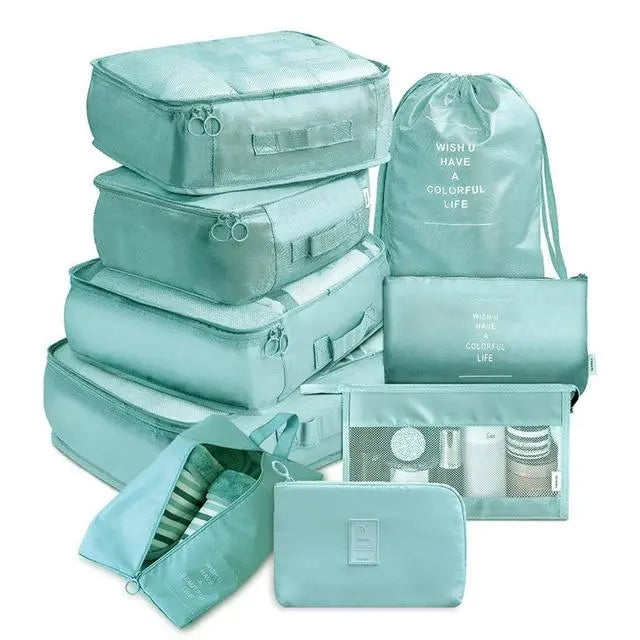Organisateur de valise Turquoise Lot de 9 Ma boutique 165687255